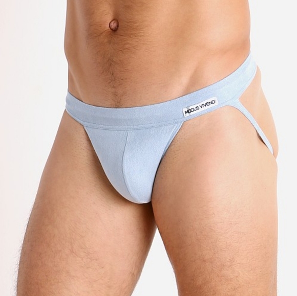 Jockstrap Modus Vivendi Suede Light Blue New Mens - Picture 3 of 5